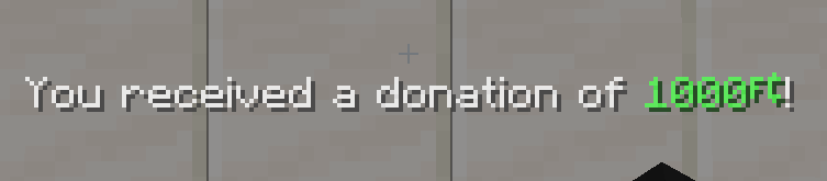 Player receiving donation