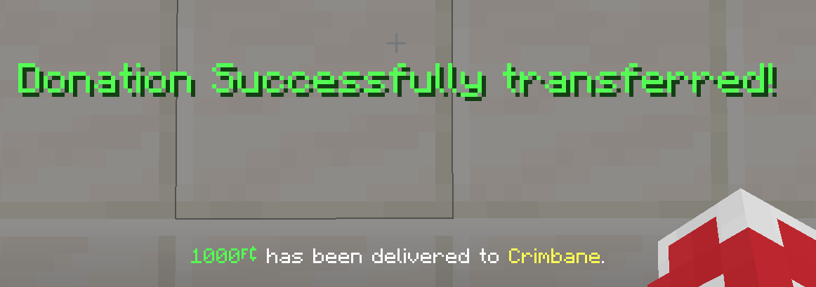 Successful donation message