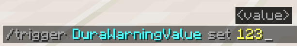 Typing the durability warning trigger in the chat