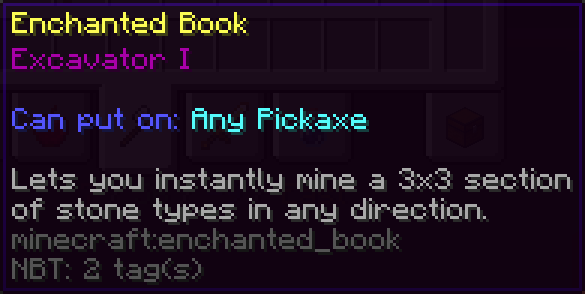 Excavator enchantment tooltip