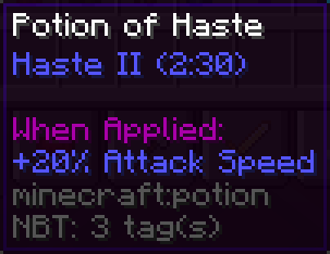 Potion of Haste tooltip