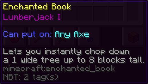 Lumberjack enchantment tooltip